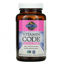 Сырые витамины для женщин 50+, Multivitamin, Vitamin Code, Garden of Life, из цельных продуктов, 120 вегетарианских капсул