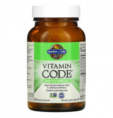 Сырые Витамины, RAW B-комплекс, RAW B-Complex, Garden of Life, Vitamin Code, 60 веганских капсул