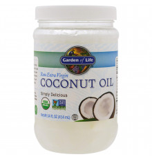 Кокосовое масло первого отжима, Coconut Oil, Garden of Life, сырое, 414 мл