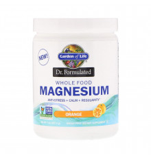 Формула магния, Magnesium Powder, Garden of Life, Dr. Formulated, цельнопищевой порошок, апельсин, 197,4 г