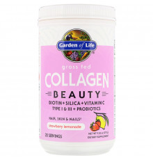 Пептиды коллагена, Grass Fed Collagen Beauty, Garden of Life, клубничный лимонад, порошок, 270 г