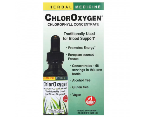 Жидкий хлорофилл, концентрат, Chlorophyll Concentrate, Herbs Etc., без спирта, 30 мл.
