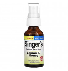 Спрей для горла успокаивающий, Singer's, Soothing Throat Spray, Herbs Etc., без спирта, лимон и мед, 30 мл