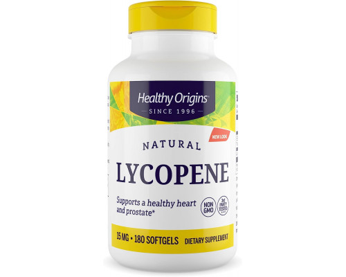 Ликопин, Natural Lycopene, Healthy Origins, 15 мг, 180 гелевых капсул