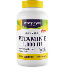 Витамин Е, Vitamin E, Healthy Origins, 1000 МЕ, 120 капсул