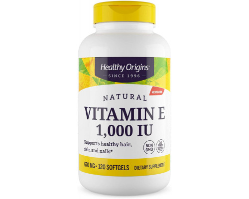 Витамин Е, Vitamin E, Healthy Origins, 1000 МЕ, 120 капсул