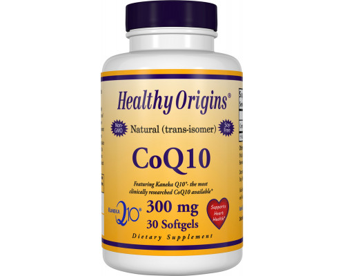 Коэнзим Q10, CoQ10 (Kaneka Q10), Healthy Origins, 300 мг, 30 гелевых капсул
