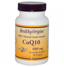 Коэнзим Q10, Healthy Origins, Kaneka Q10 (CoQ10), 600 мг, 30 капсул