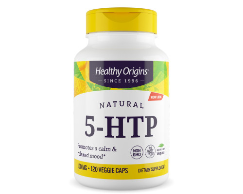 5-НТР, 5-гидрокситриптофан, 5-HTP, Healthy Origins, 100 мг, 120 вегетарианских капсул