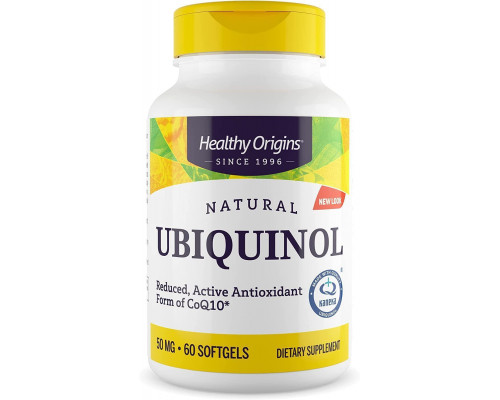 Убихинол (Kaneka QH), Ubiquinol, Healthy Origins, 50 мг, 60 капсул
