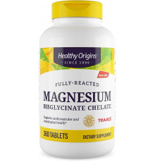 Магний бисглицинат хелат,  Magnesium Bisglycinate Chelate, Healthy Origins, 200 мг, 360 таблеток