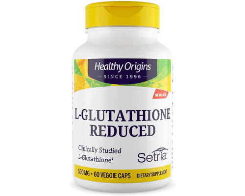 Глутатион, L-Glutathione, Healthy Origins, Setria, пониженный, 500 мг, 60 капсул