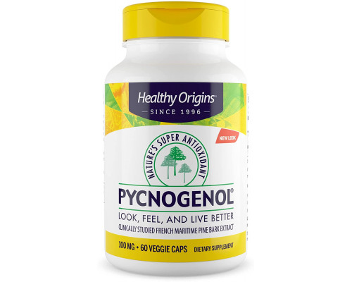 Экстракт сосновой коры, Pycnogenol, Healthy Origins, 100 мг, 60 капсул