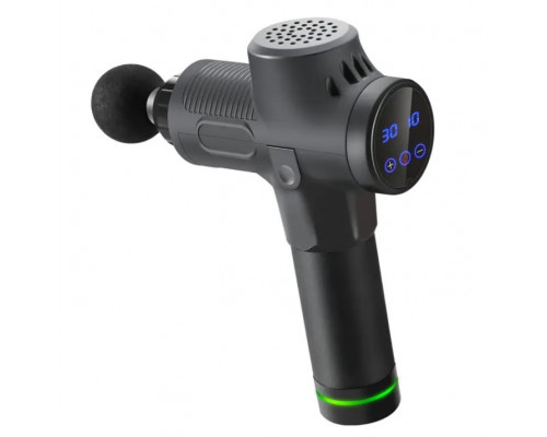 Ударний перкусійний масажер Massage Gun Max 30 режимів та 12 насадок з кейсом (Чорний)