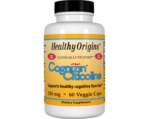 Когницин цитиколина, Cognizin Citicolinee, Healthy Origins, 250 мг, 60 капсул