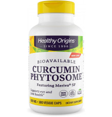 Куркумин, Curcumin Phytosome, Healthy Origins, фитосомы куркумина с участием Meriva SF, 500 мг, 180 вегетарианских капсул