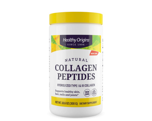 Коллаген тип I + III, Collagen Peptides, Healthy Origins, гидролизованный порошок, без вкуса, 300 г