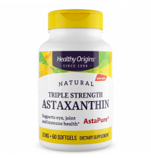 Астаксантин, Astaxanthin, Healthy Origins, 12 мг, 60 гелевых капсул