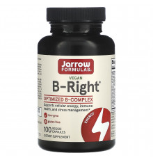 Витамины группы В комплекс, B-Right, Jarrow Formulas, 100 капсул