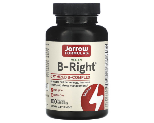 Витамины группы В комплекс, B-Right, Jarrow Formulas, 100 капсул
