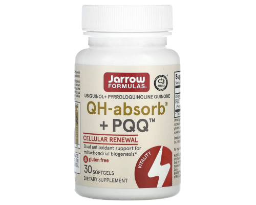 Убихинол и пирролохинолинхинон,  Ubiquinol, QH+ PQQ, Jarrow Formulas, 30 кап.