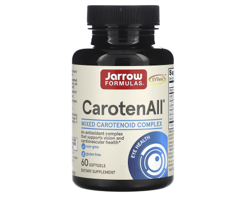 Каротиноиды смешанные CarotenALL, Carotenoids, Jarrow Formulas, комплекс, 60  гелевых капсул