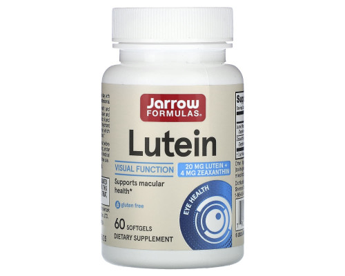 Лютеїн, Lutein, Jarrow Formulas, 20 мг, 60 гелевих капсул