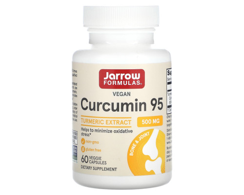 Куркумин 95, Curcumin, Jarrow Formulas, 500 мг, 60 капсул