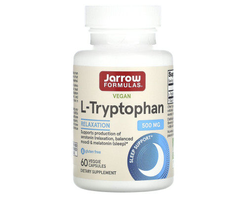 Триптофан (L-Tryptophan), Jarrow Formulas, 500 мг, 60 капсул