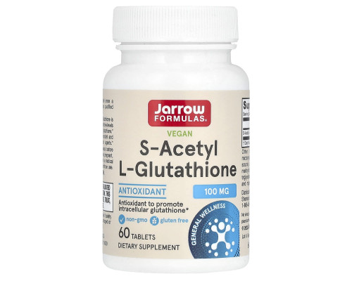 S-ацетил глутатіон, S-Acetyl L-Glutathione, Jarrow Formulas, 100 мг, 60 таб.
