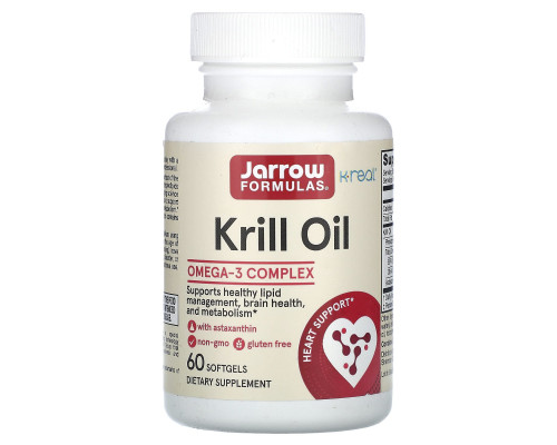 Масло криля, Krill Oil, Jarrow Formulas, 60 гелевых капсул