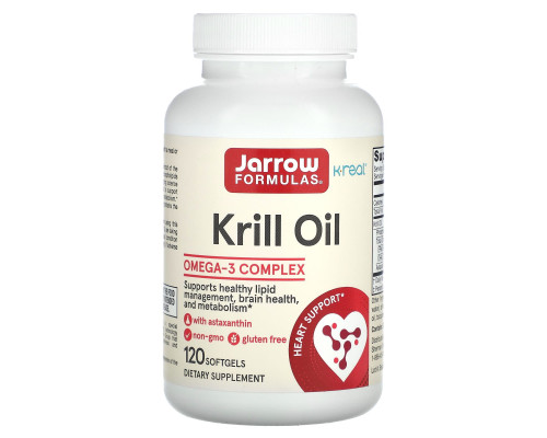 Масло криля, Krill Oil, Jarrow Formulas, 120 гелевых капсул