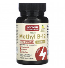 Витамин В12, Methyl B-12, Jarrow Formulas, вкус лимона, 1000 мкг, 100 жевательных таблеток