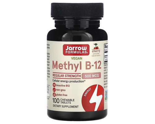 Витамин В12, Methyl B-12, Jarrow Formulas, 500 мкг, 100 леденцов