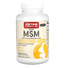 Метилсульфонилметан, MSM, Jarrow Formulas, 1000 мг, 200 вегетарианских капсул