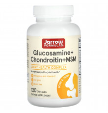 Глюкозамин Хондроитин и метилсульфонилметана, Glucosamine + Chondroitin + MSM, Jarrow Formulas, 120 капсул