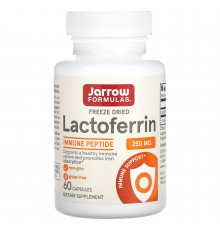 Лактоферрин, Lactoferrin, Jarrow Formulas, лиофилизированный, 250 мг, 60 капсул.