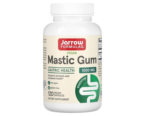 Смола мастикового дерева, Mastic Gum, Jarrow Formulas, 500 мг, 120 капсул