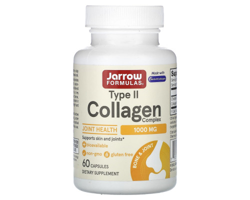 Коллаген II типа, Type II Collagen, Jarrow Formulas, комплекс, 1000 мг, 60 капсул (500 мг в капсуле)