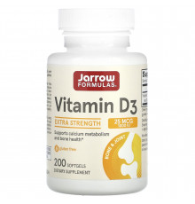 Витамин D3, холекальциферол,  Vitamin D3, Jarrow Formulas, 1000 МЕ, 200 гелевых капсул