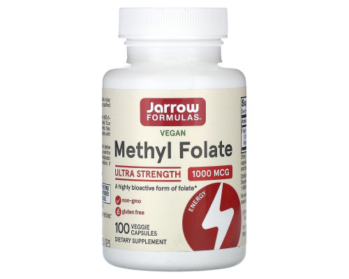 Метил фолиевая кислота, Methyl Folate, Jarrow Formulas, 1000 мкг, 100 капсул