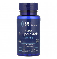 R ліпоєва кислота, Super R-Lipoic Acid, Life Extension, 60 вегетаріанських капсул