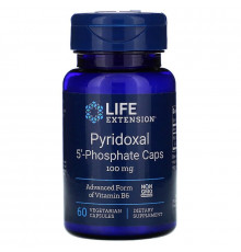 Витамин В6 (пиридоксаль 5'-фосфат), Pyridoxal 5'-Phosphate, Life Extension, 100 мг, 60 капсул
