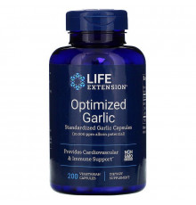 Чеснок, Optimized Garlic, Life Extension, стандартизированный, 200 капсул