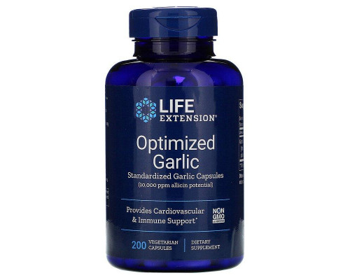 Чеснок, Optimized Garlic, Life Extension, стандартизированный, 200 капсул