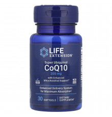 Коензим Q10 (Убіхінол), Ubiquinol CoQ10, Life Extension, 200 мг, 30 капсул