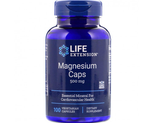 Магний, Magnesium, Life Extension, 500 мг, 100 капсул