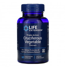 Растительный экстракт, гормональная поддержка, Cruciferous Vegetable Extract, Life Extension, 60 капсул
