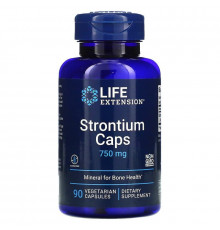 Стронций для здоровья костей, Strontium, Life Extension, 750 мг, 90 вегетарианских капсул (250 мг на капсулу)
