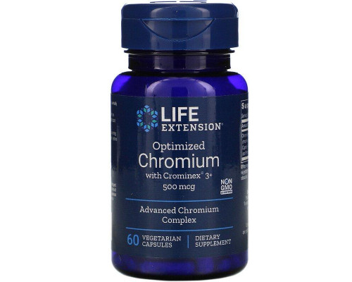 Хром, Chromium, Life Extension, оптимизированный, 500 мкг, 60 капсул